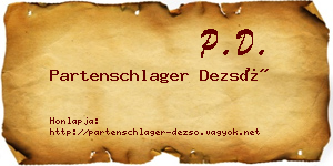 Partenschlager Dezső névjegykártya